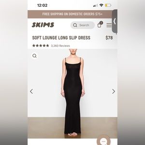 SKIMS Soft Lounge Long Slip Dress - Oynx